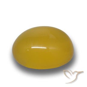 Ágata Amarillo miel natural de 4.40 ct, Ovalada, Translúcido