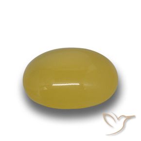 Ágata Amarillo medio natural de 5.07 ct, Ovalada, Translúcido