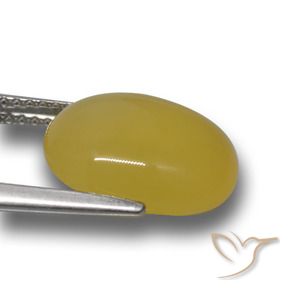 Ágata Amarillo medio natural de 5.07 ct, Ovalada, Translúcido
