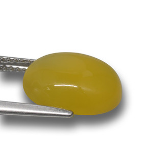 Ágata amarillo natural de 5,42 ct, corte óvalo, translúcido