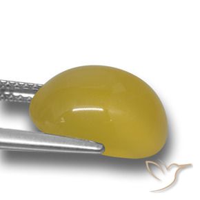 Ágata Amarillo púrpura natural de 6.15 ct, Ovalada, Translúcido