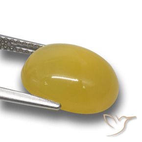 Ágata amarillo natural de 6,30 ct, corte óvalo, translúcido