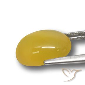 Ágata Amarillo púrpura natural de 4.28 ct, Ovalada, Translúcido
