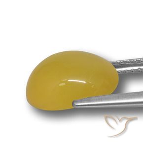 Ágata Amarillo púrpura natural de 4.67 ct, Ovalada, Translúcido