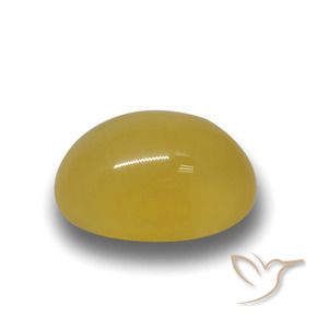 Ágata Amarillo miel natural de 3.84 ct, Ovalada, Translúcido