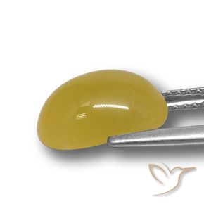 Ágata Amarillo miel natural de 3.84 ct, Ovalada, Translúcido