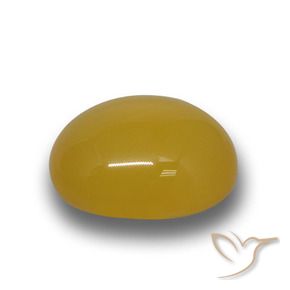 Ágata Amarillo vivo natural de 4.23 ct, Ovalada, Translúcido