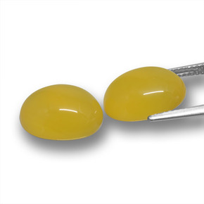 Gemas de ágata amarillo natural de 11,90 ct, corte óvalo, translúcido