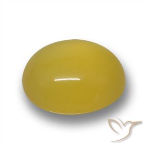 Ágata Amarillo medio natural de 6.56 ct, Ovalada, Translúcido