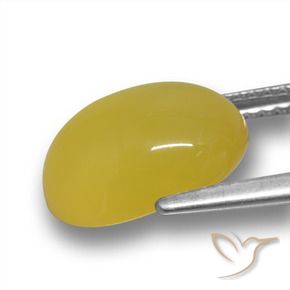 Ágata amarillo natural de 4,24 ct, corte óvalo, translúcido