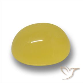Ágata Amarillo medio natural de 4.03 ct, Ovalada, Translúcido