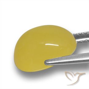 Ágata Amarillo medio natural de 4.03 ct, Ovalada, Translúcido