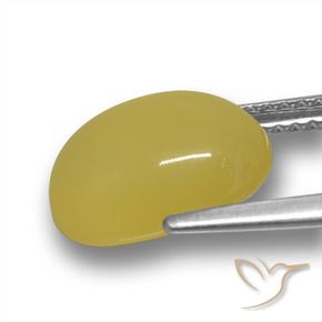 Ágata Amarillo toscana natural de 4.05 ct, Ovalada, Translúcido