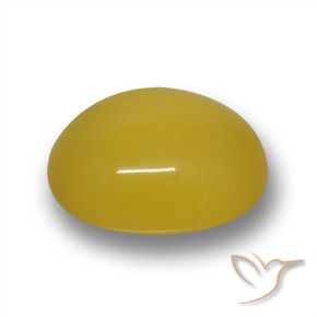Ágata Amarillo miel natural de 4.50 ct, Ovalada, Translúcido