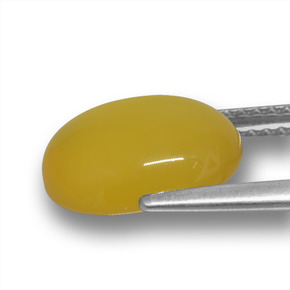 Ágata amarillo natural de 3,92 ct, corte óvalo, translúcido