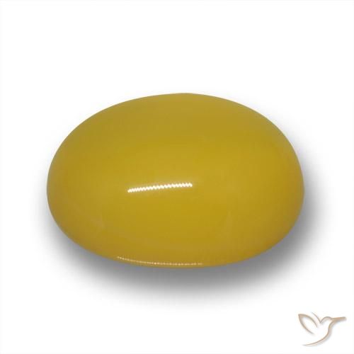 Ágata Amarillo púrpura natural de 3.29 ct, Ovalada, Translúcido