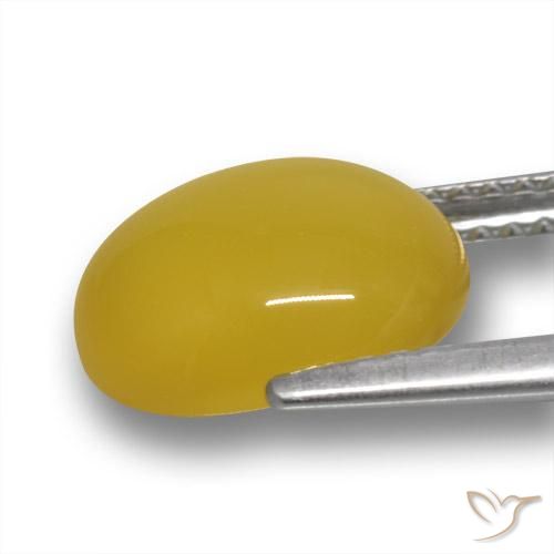 Ágata Amarillo púrpura natural de 3.29 ct, Ovalada, Translúcido