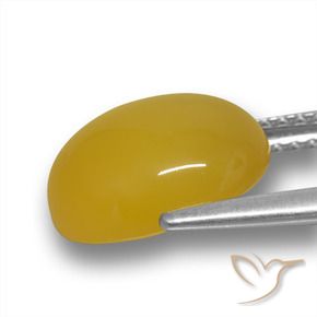 Ágata Amarillo púrpura natural de 3.62 ct, Ovalada, Translúcido