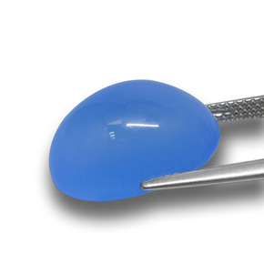 Ágata Azul natural de 13.20 ct, Corte Óvalo, Translúcido