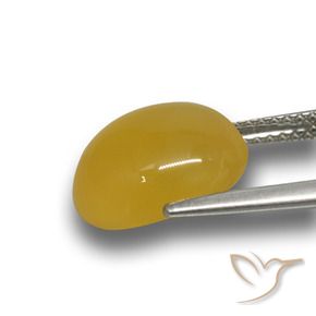 Ágata Amarillo púrpura natural de 4.96 ct, Ovalada, Translúcido