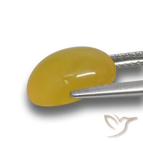 Ágata Amarillo púrpura natural de 3.64 ct, Ovalada, Translúcido