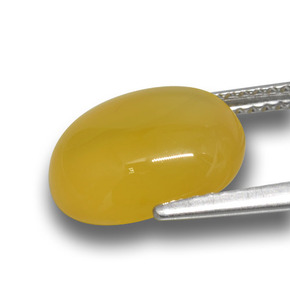 Ágata Naranja dorado natural de 4.85 ct, Corte Óvalo, Translúcido