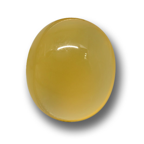 Ágata Amarillo miel natural de 8.00 ct, Corte Óvalo, Translúcido