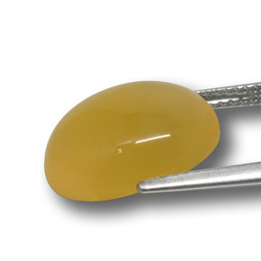 Ágata Amarillo miel natural de 8.00 ct, Corte Óvalo, Translúcido