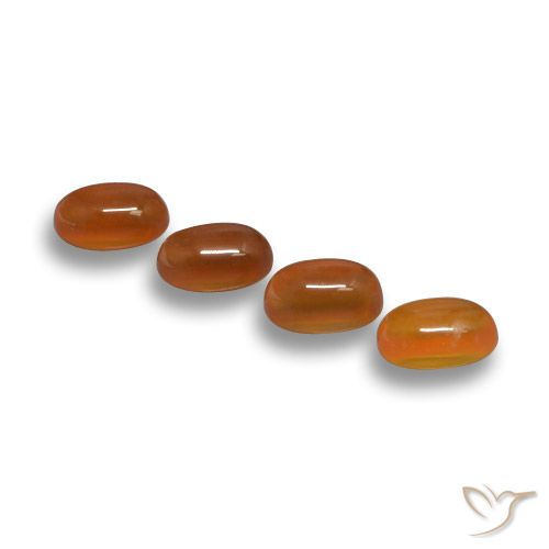 Gemas de Ágata Ámbar naranja natural de 2.41 ct, Ovalada, Translúcido