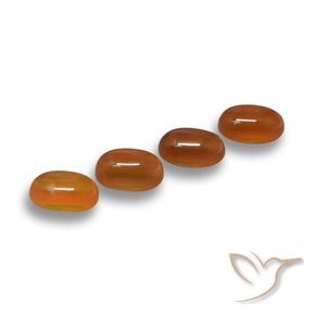 Gemas de Ágata Ámbar naranja natural de 2.41 ct, Ovalada, Translúcido