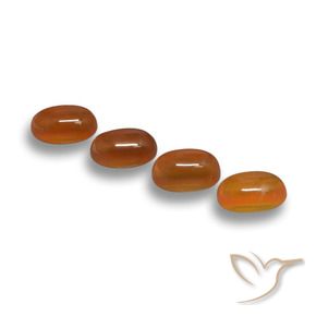 Gemas de Ágata Ámbar naranja natural de 2.41 ct, Ovalada, Translúcido