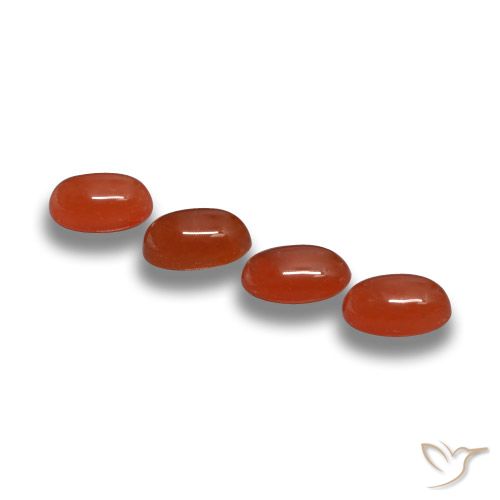 Gemas de Ágata Rojo fuego natural de 2.15 ct, Ovalada, Translúcido