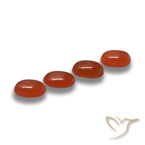 Gemas de Ágata Rojo fuego natural de 2.15 ct, Ovalada, Translúcido