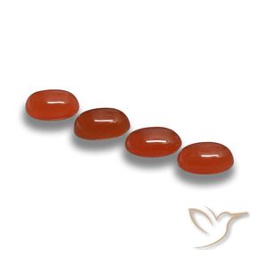 Gemas de Ágata Rojo fuego natural de 2.15 ct, Ovalada, Translúcido
