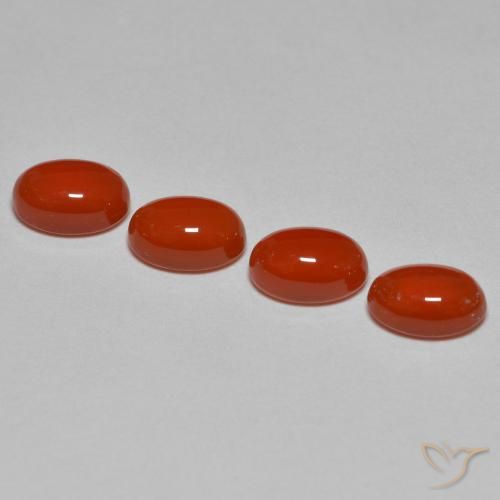 Gemas de Ágata Roja Anaranjada natural de 2.40 ct, Corte Óvalo, Translúcido
