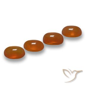 Gemas de Ágata Naranja rojizo natural de 2.45 ct, Ovalada, Translúcido