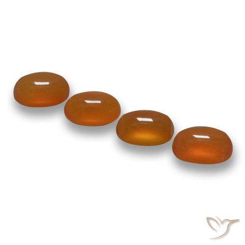 Gemas de Ágata Naranja rojizo natural de 2.46 ct, Ovalada, Translúcido