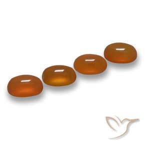 Gemas de Ágata Naranja rojizo natural de 2.46 ct, Ovalada, Translúcido