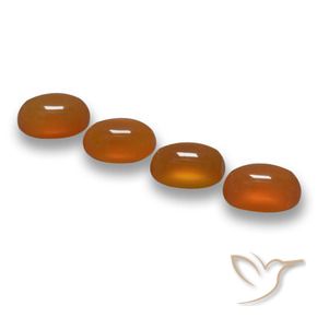 Gemas de Ágata Naranja rojizo natural de 2.46 ct, Ovalada, Translúcido