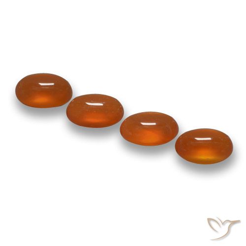 Gemas de Ágata Naranja oscuro natural de 2.30 ct, Ovalada, Translúcido