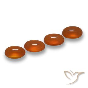 Gemas de Ágata Naranja oscuro natural de 2.30 ct, Ovalada, Translúcido