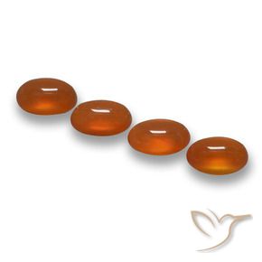 Gemas de Ágata Naranja oscuro natural de 2.30 ct, Ovalada, Translúcido