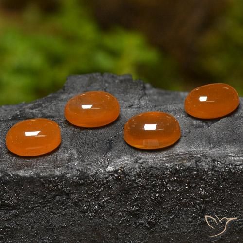 Gemas de Ágata Naranja medio natural de 2.70 ct, Ovalada, Translúcido