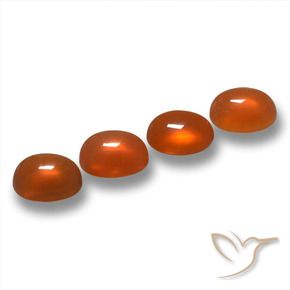 Gemas de Ágata Naranja medio natural de 1.66 ct, Ovalada, Translúcido