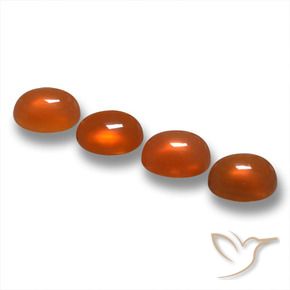 Gemas de Ágata Naranja medio natural de 1.66 ct, Ovalada, Translúcido