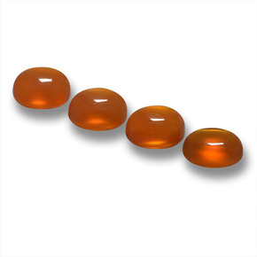 Gemas de ágata naranja natural de 1,97 ct, corte óvalo, translúcido