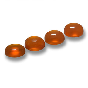 Gemas de ágata naranja natural de 1,97 ct, corte óvalo, translúcido