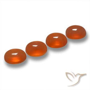 Gemas de Ágata Naranja oscuro natural de 1.86 ct, Corte Óvalo, Translúcido