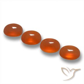 Gemas de Ágata Naranja oscuro natural de 1.86 ct, Corte Óvalo, Translúcido