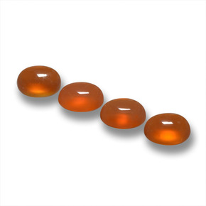 Gemas de ágata naranja natural de 1,74 ct, corte óvalo, translúcido